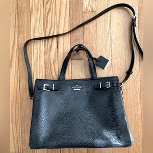 Kate Spade Black Leather Handbag with Removable Shoulder Strap